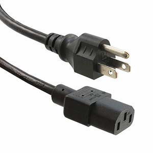 Standard NEMA power cord in black
